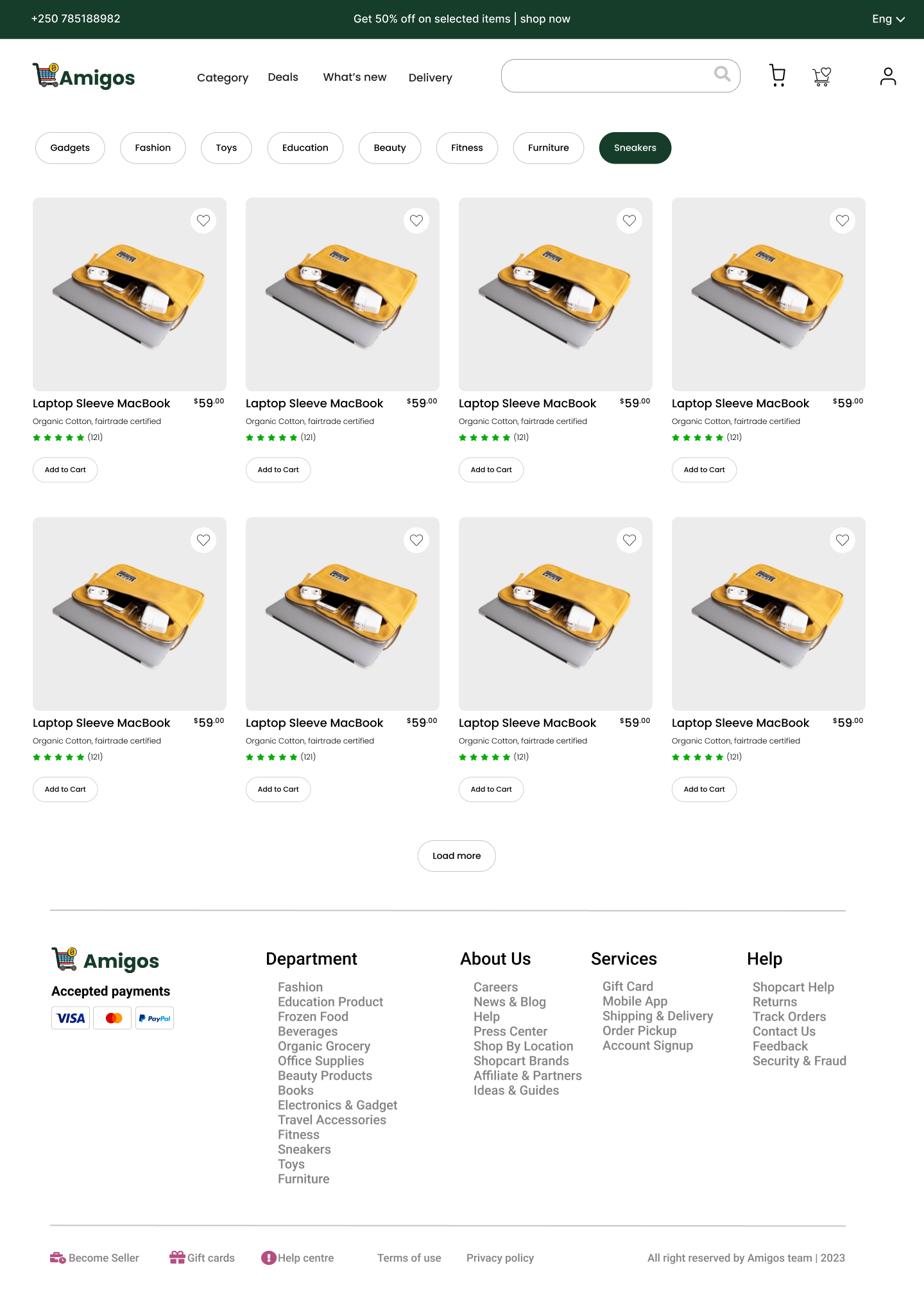 Products Page