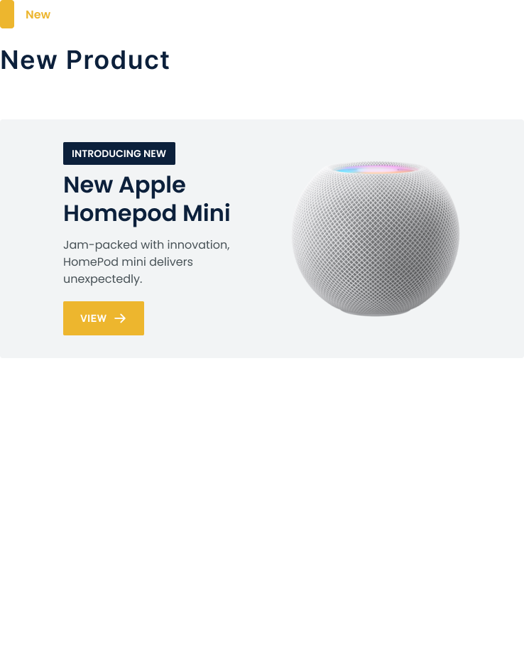 New Product view