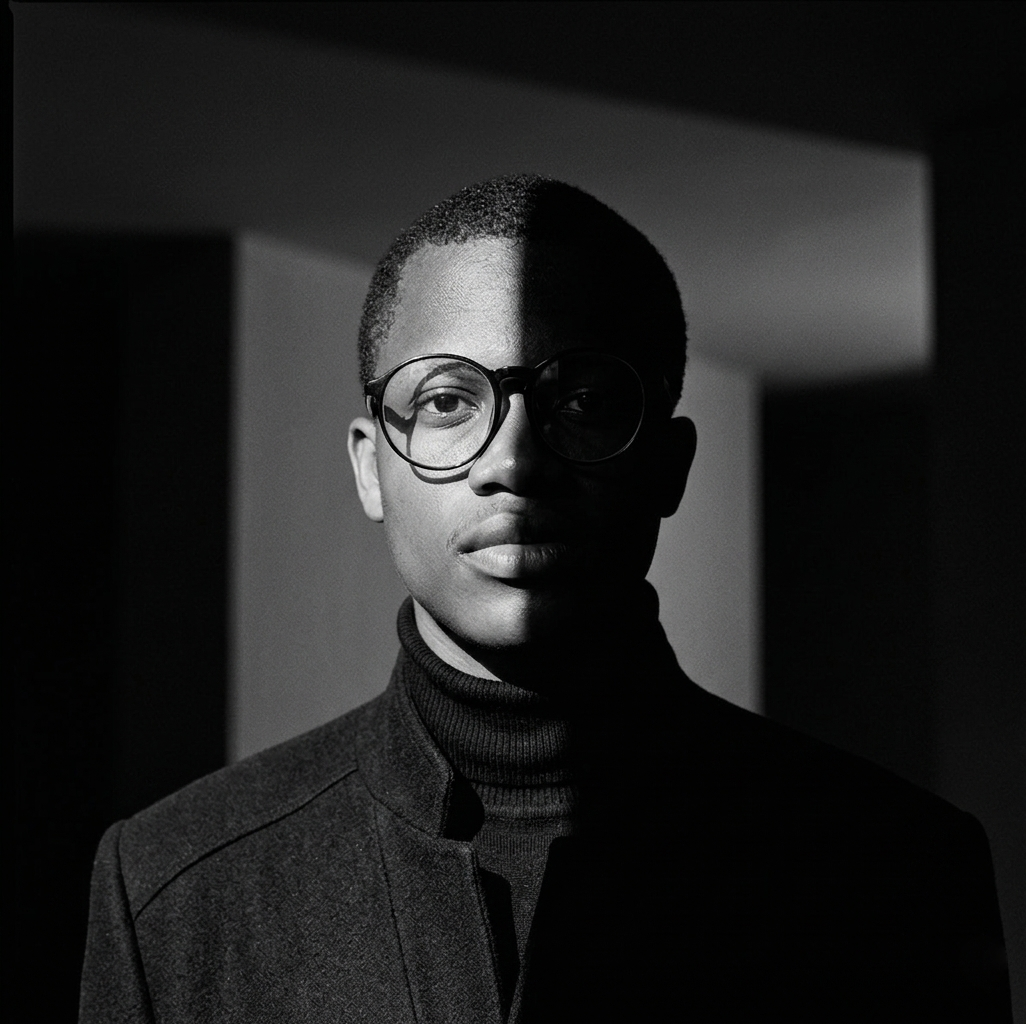 Kananura Abdoul Khaliq working at his desk